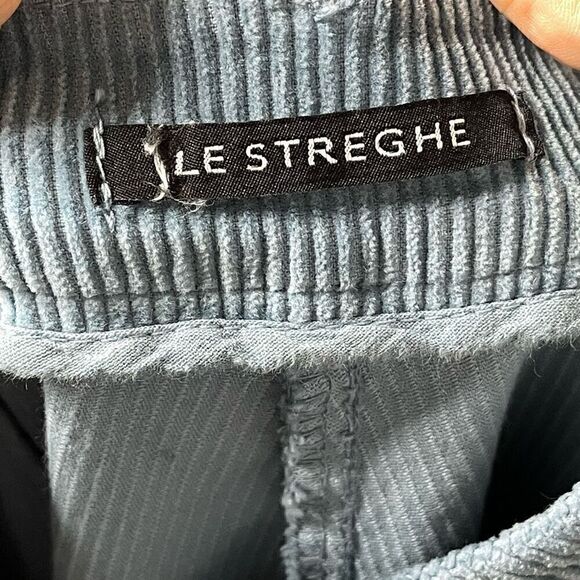 Le Streghe High Waist Wide Leg Corduroy Cropped Pants (Light Blue) - Small - Picture 12 of 12